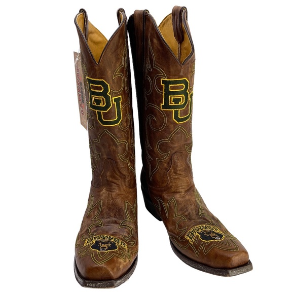 GAMEDAY BOOTS Baylor University Bears NEW Embroidered Cowboy Boots Size 11 - Picture 1 of 14